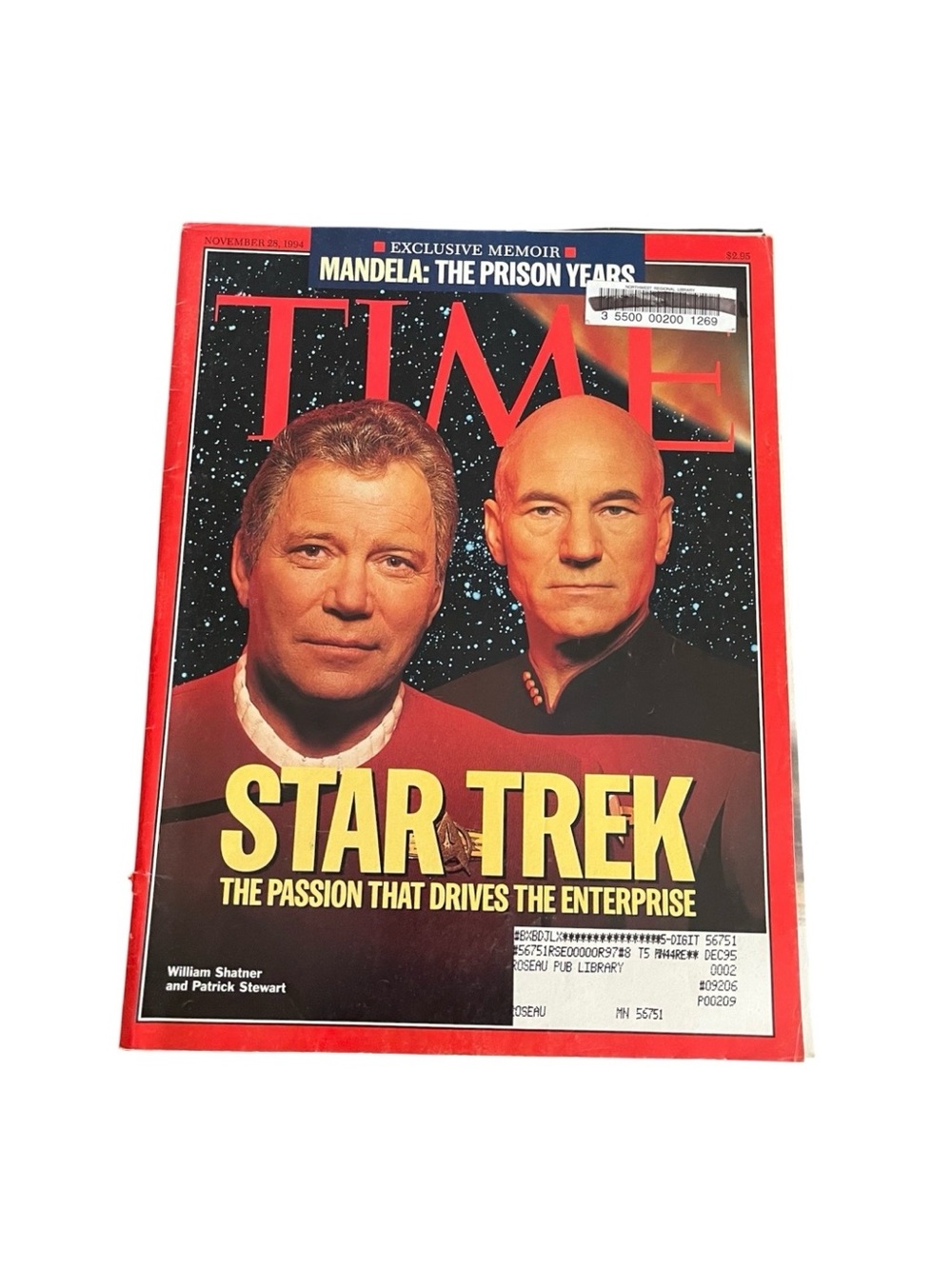 TIME Magazine Star Trek Captain Kirk Picard Shatner Stewart November 1994